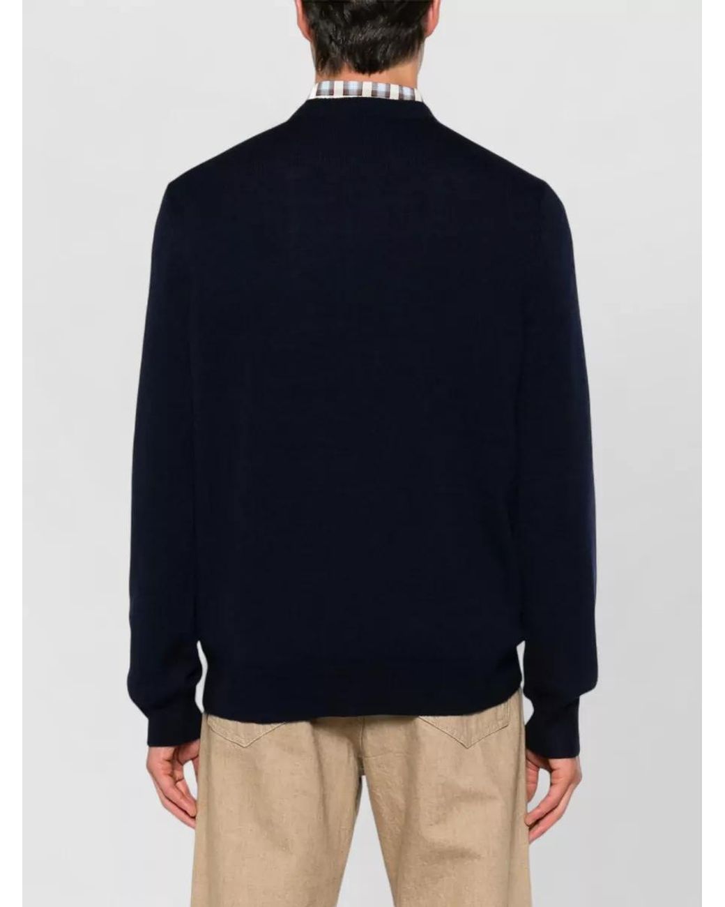 A.P.C. Blue Virgin Wool Crewneck Sweater for men
