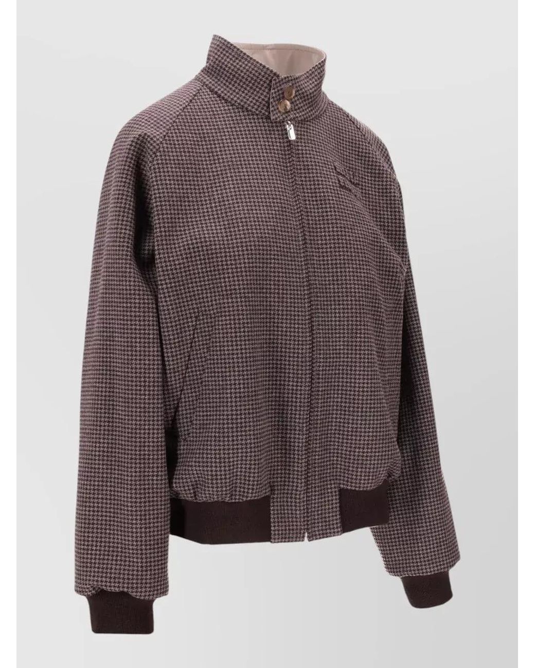 Miu Miu Brown Ribbed-Trim Reversible Bomber Jacket
