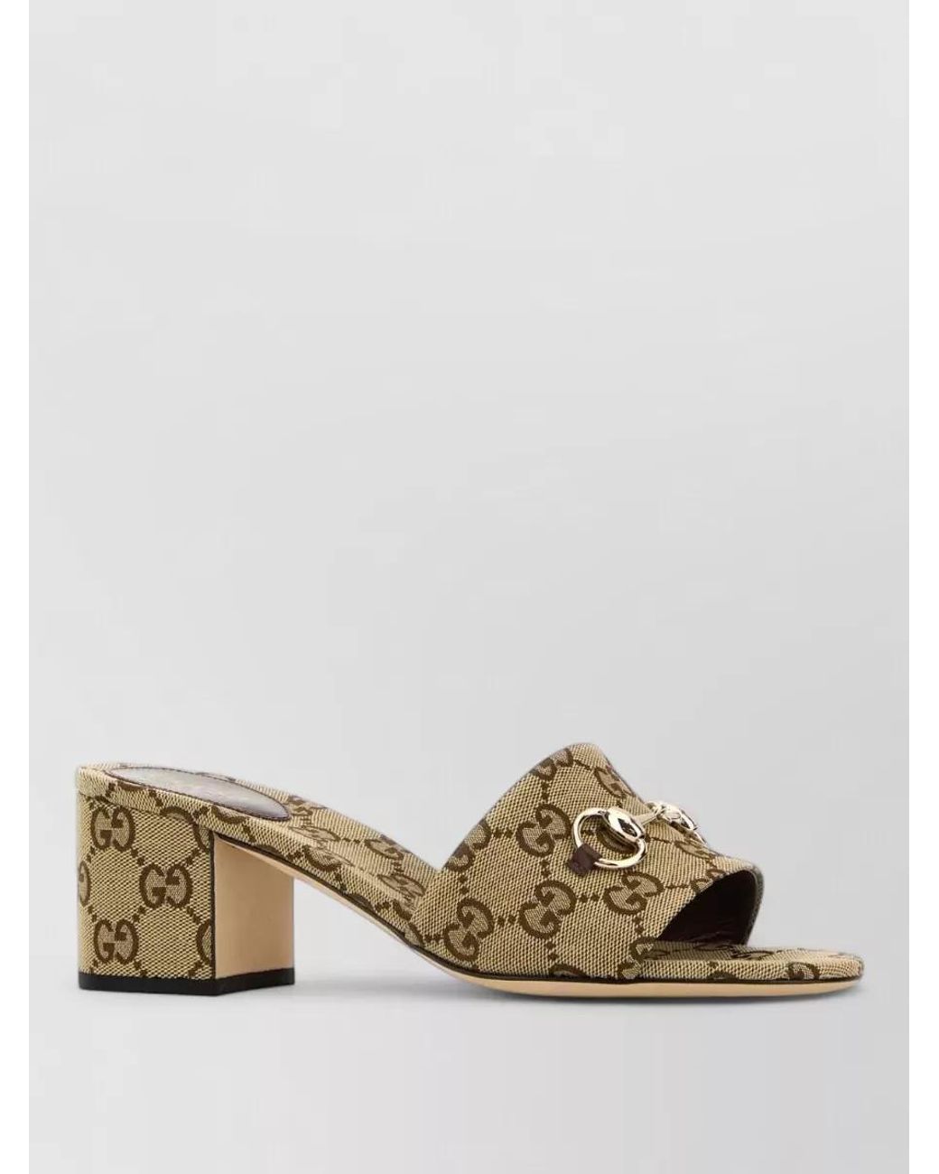 Gucci Natural Logo Fabric Mules