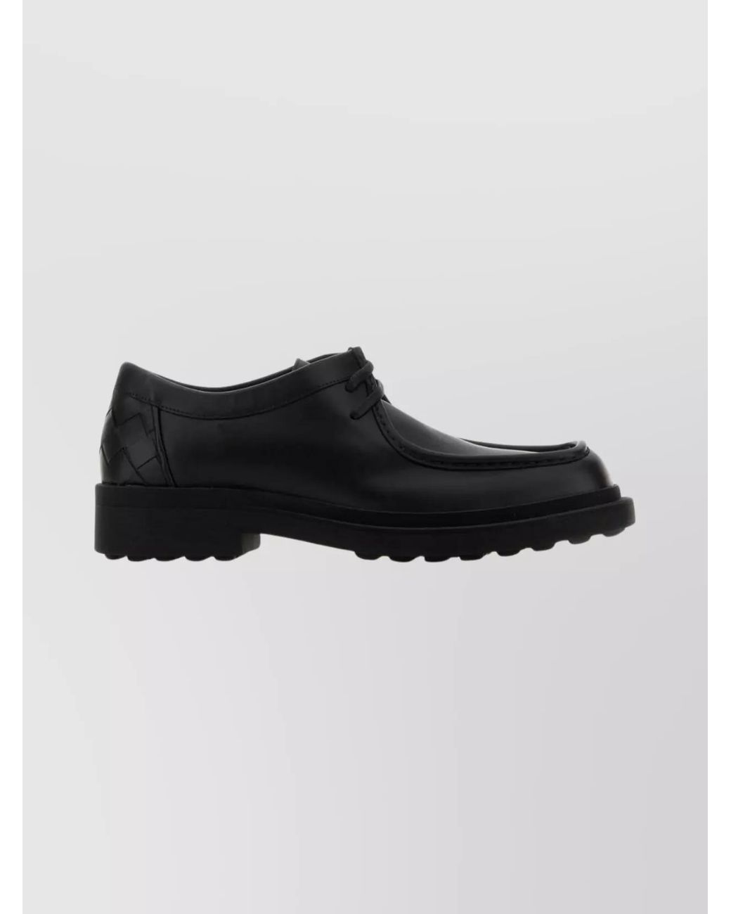 Bottega Veneta Black Leather Lace-Up Shoes for men