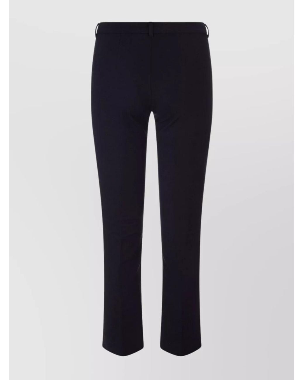 Max Mara Blue Slim Fit Stretch Fabric Trousers With Belt Loops