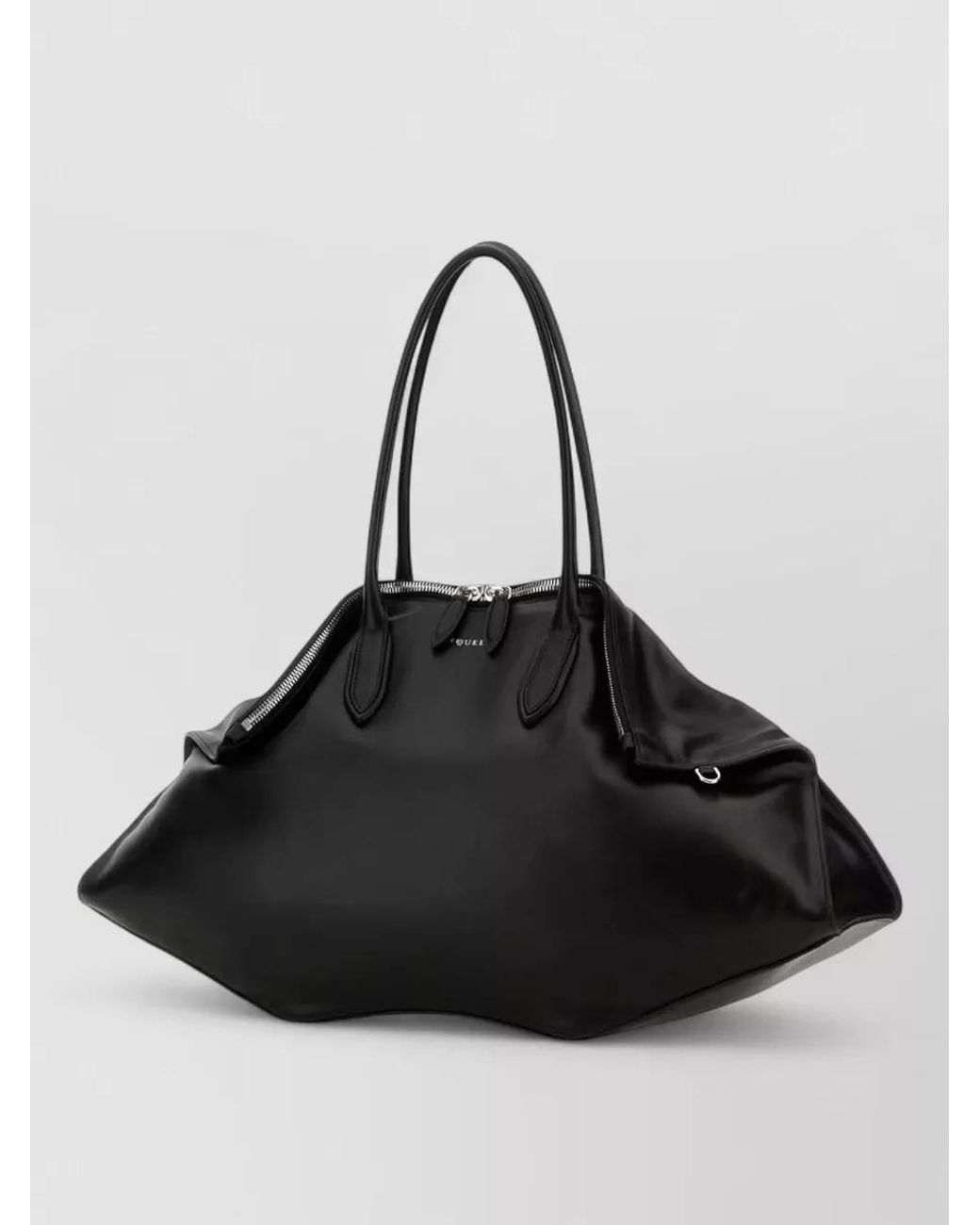 McQueen Black Maxi Leather Shoulder Bag