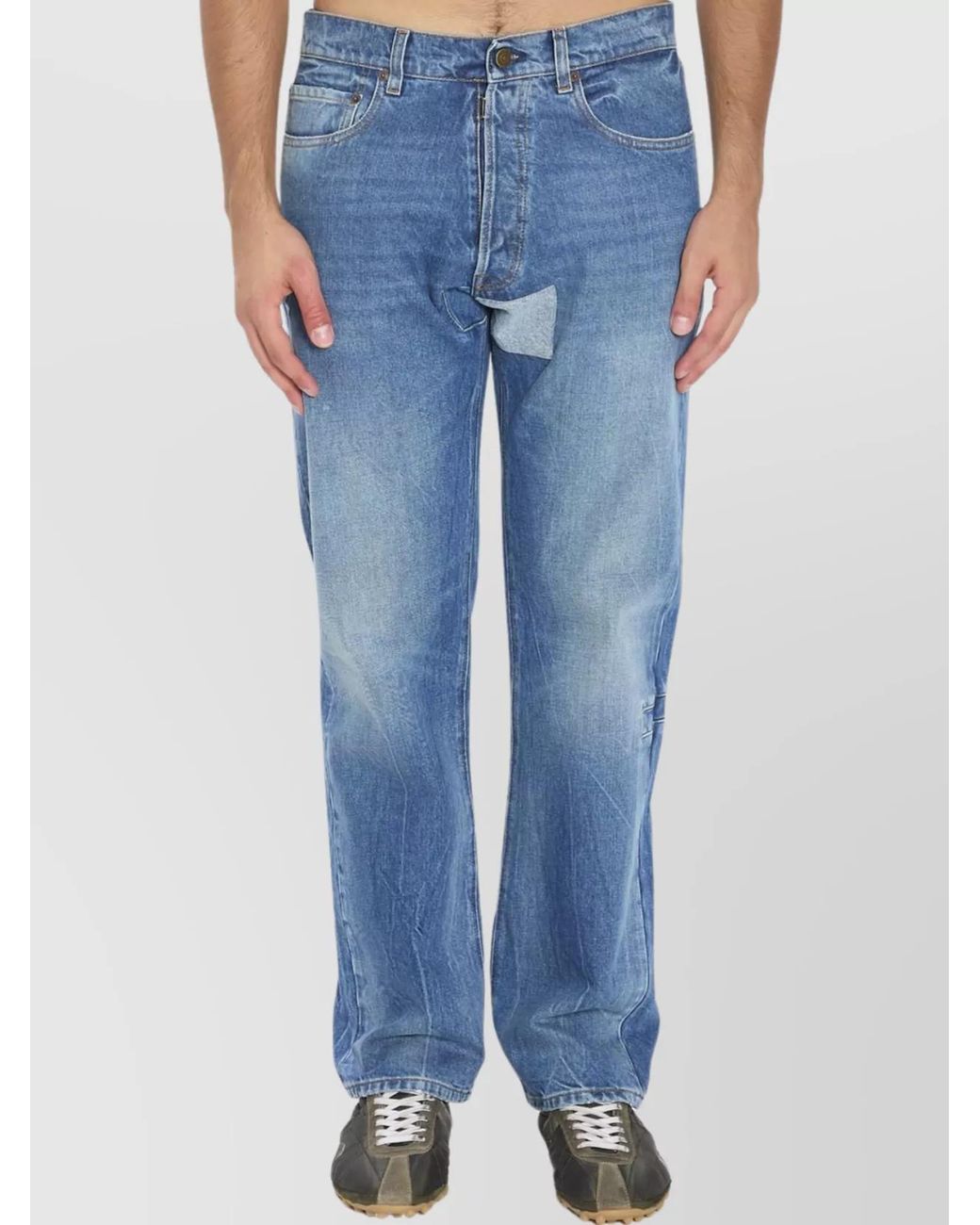 Maison Margiela Blue Denim Straight-Leg Regular-Fit Jeans for men