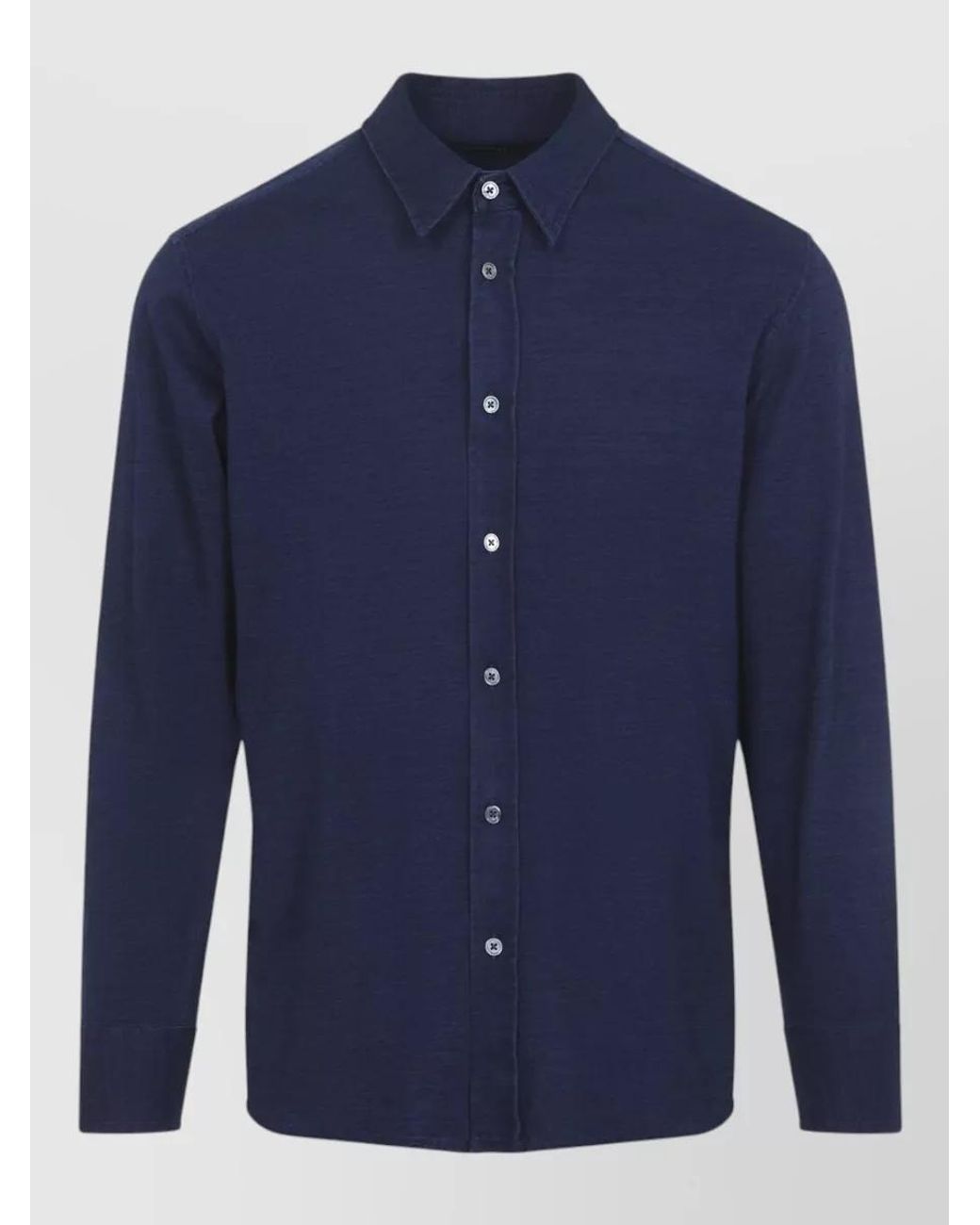 Tom Ford Blue Cotton Regular-Fit Long-Sleeve Shirt for men