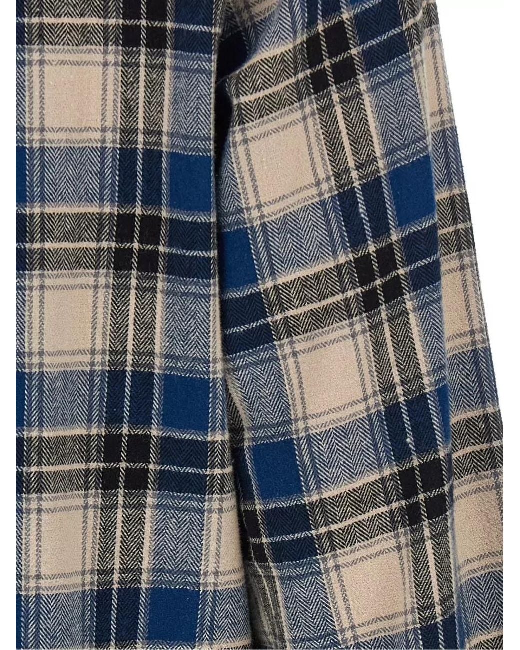 P.A.R.O.S.H. Blue Checked Studded Cotton Shirt