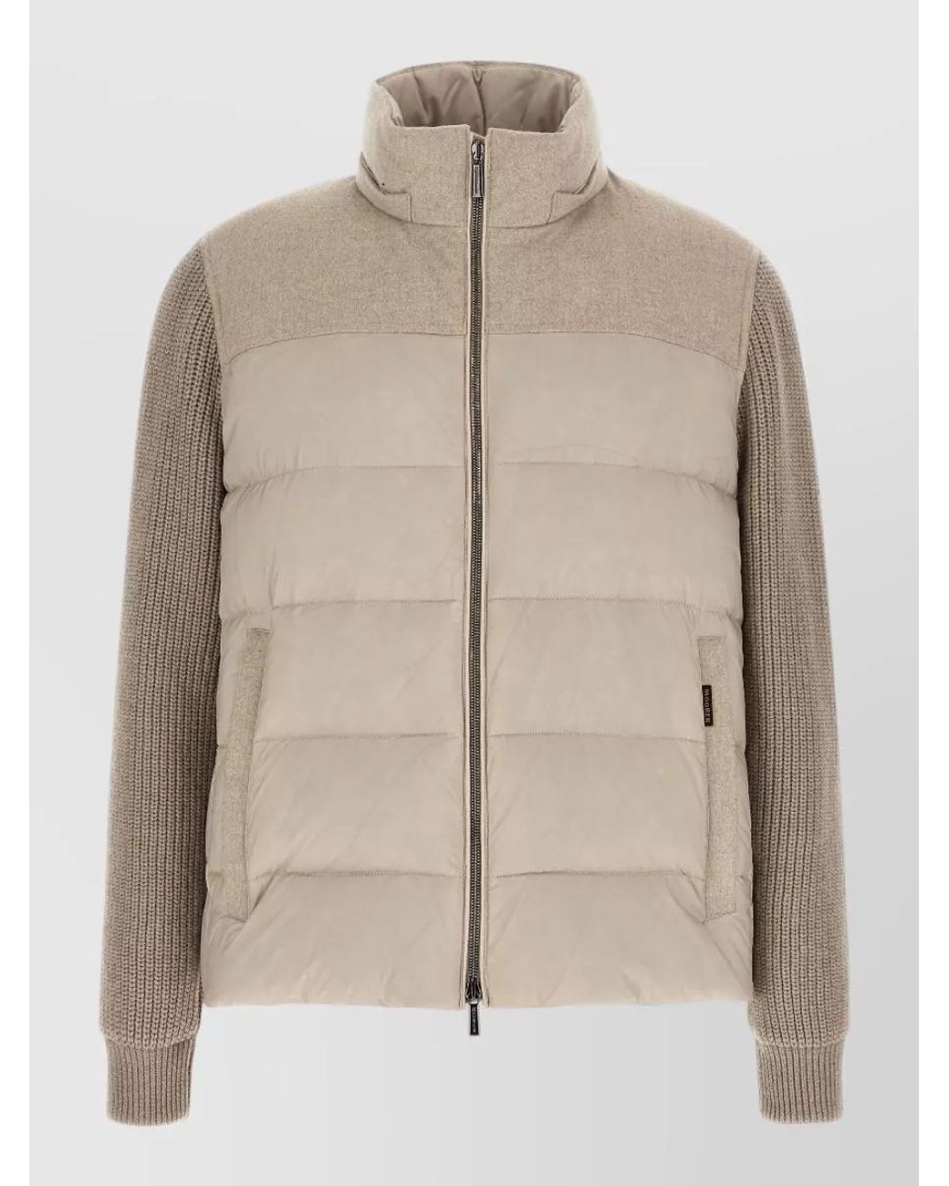 Moorer Natural Wool Cashmere Quilted Down Padded Coat for men