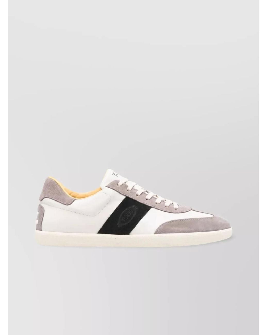 Tod's Black Calf Leather Suede Low-Top Sneakers for men