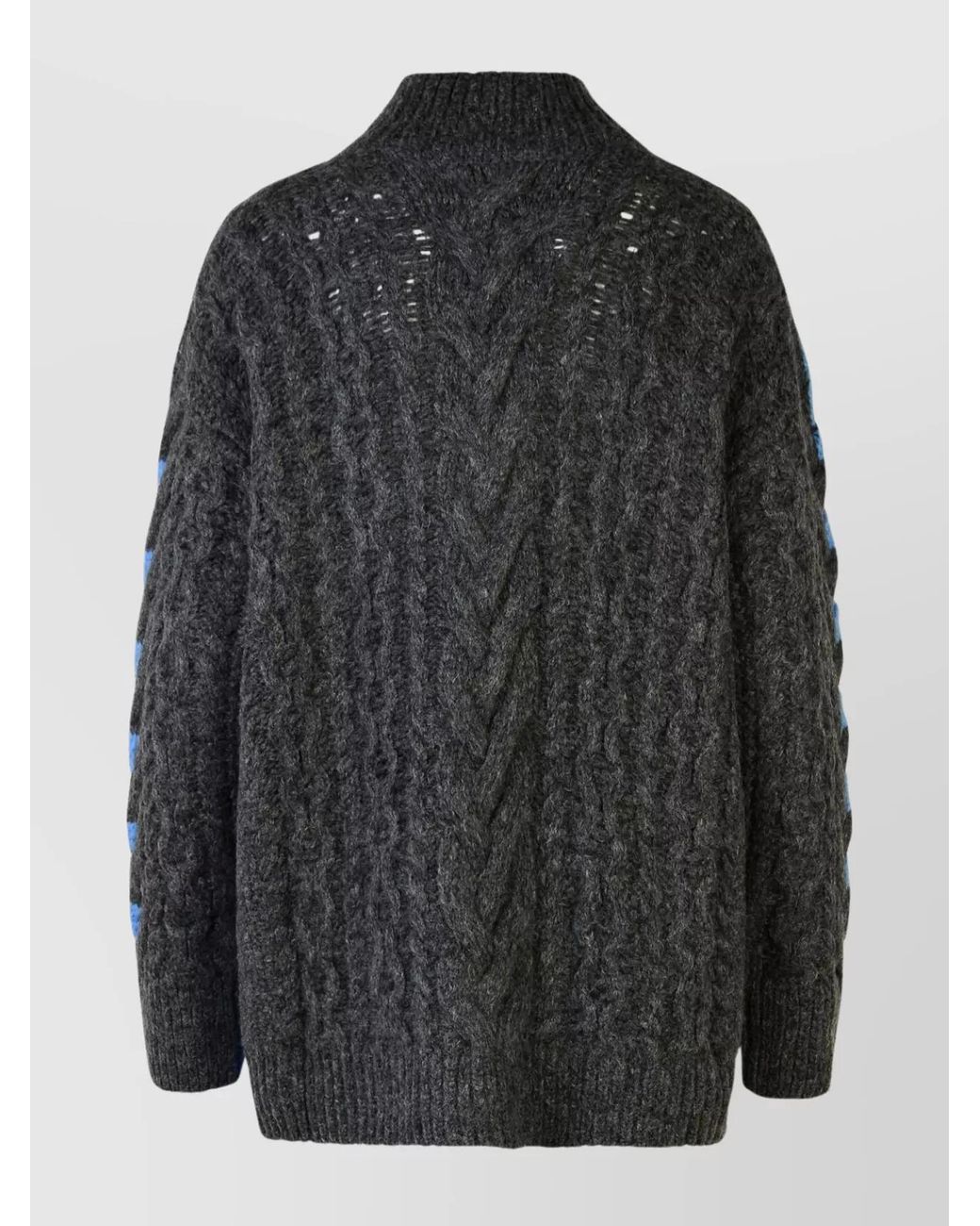 Stella McCartney Blue Two-Tone Alpaca Blend Turtleneck Sweater