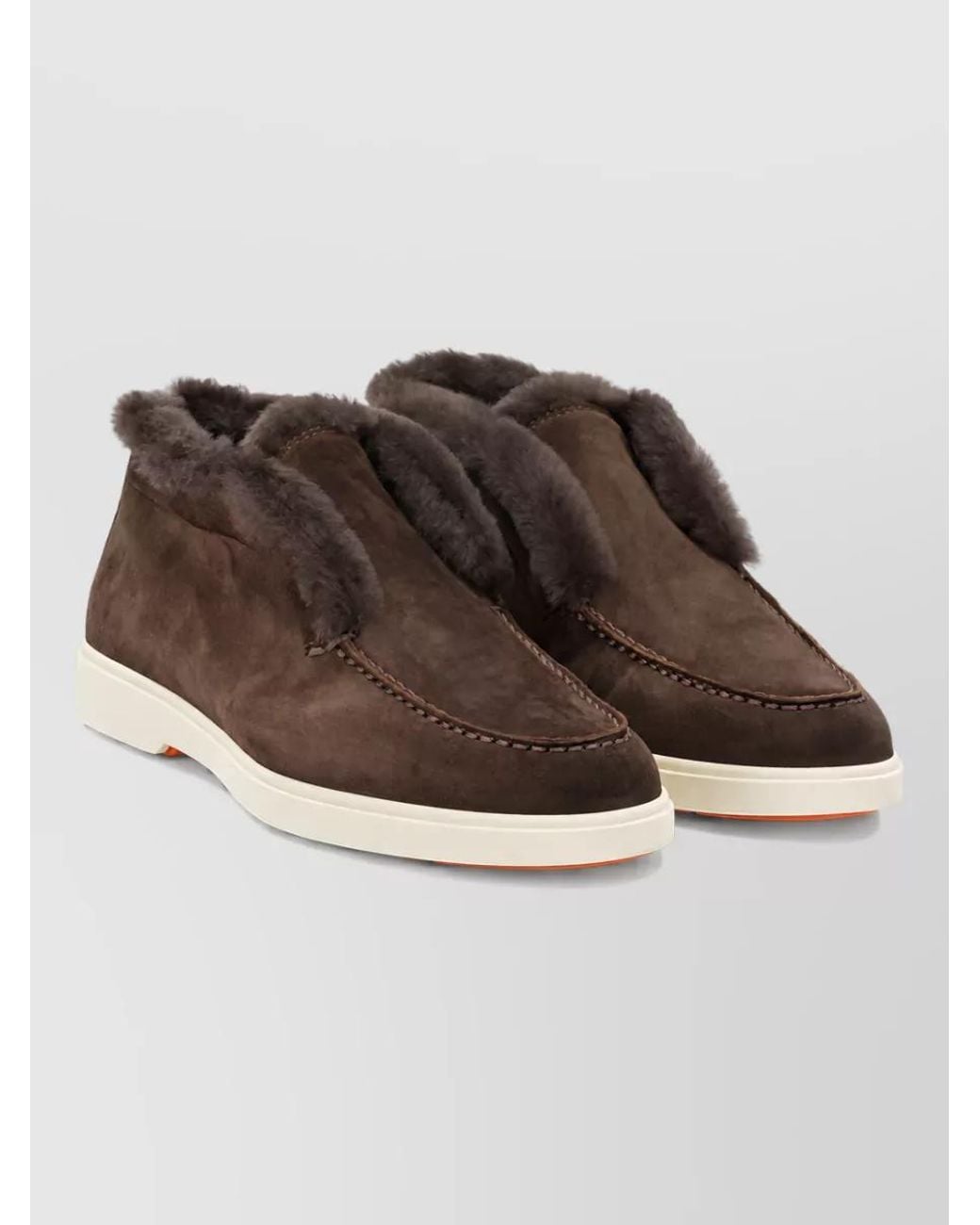 Santoni Brown Suede Leather Boots