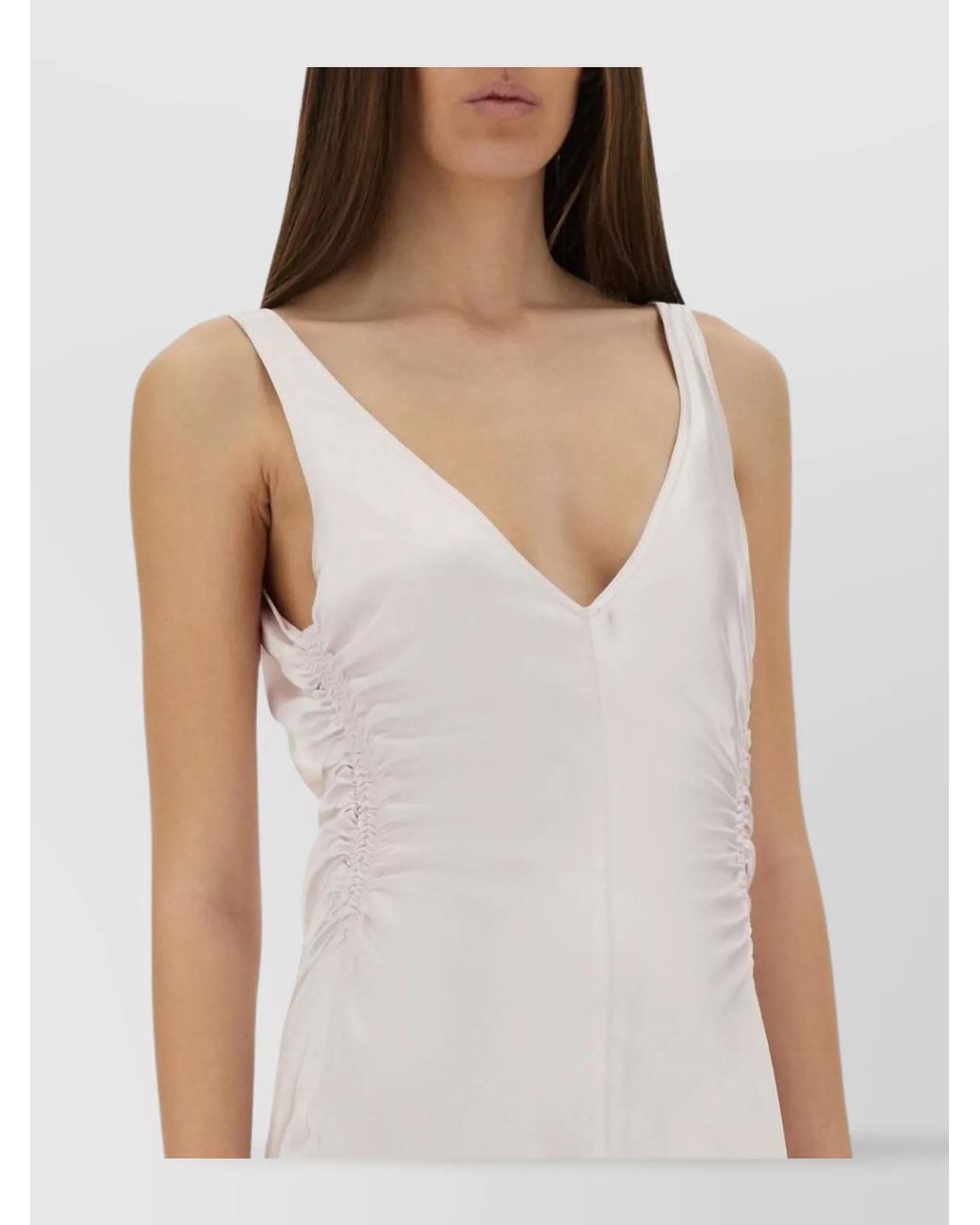 Sportmax White Fitted Maxi Dress