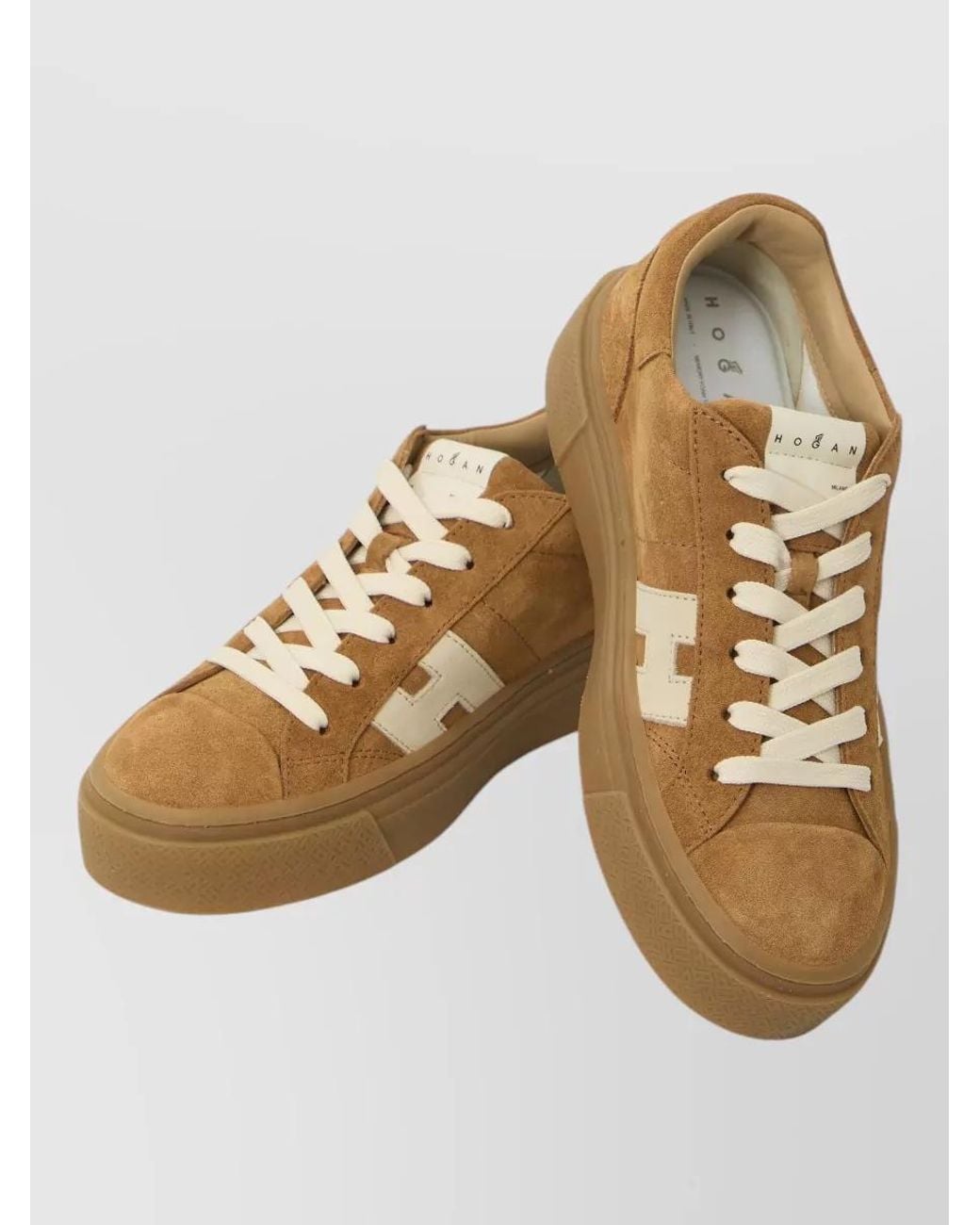 Hogan Metallic Leather Lace-Up Sneakers