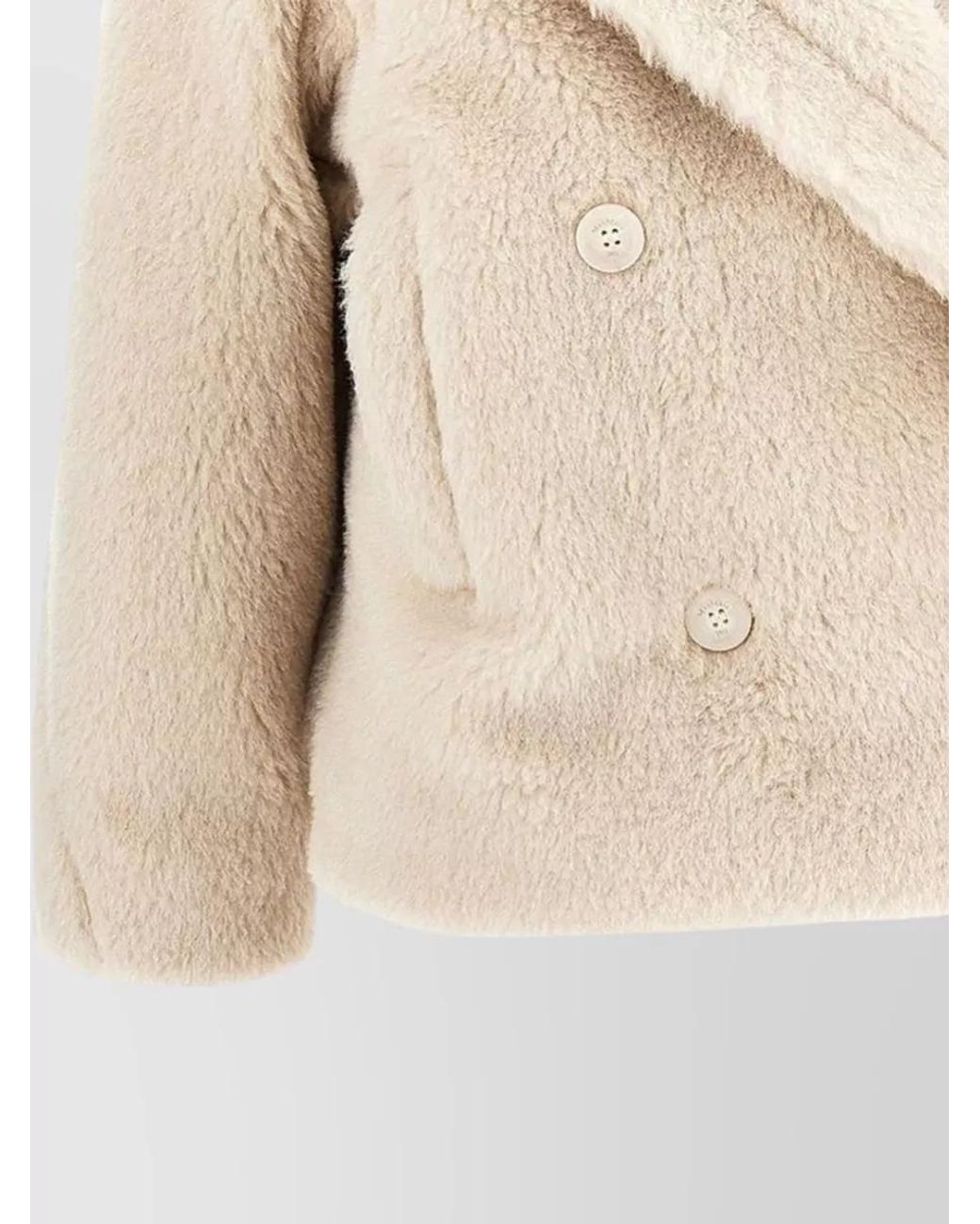 Max Mara Natural Alpaca Wool Silk Double-Breasted Coat