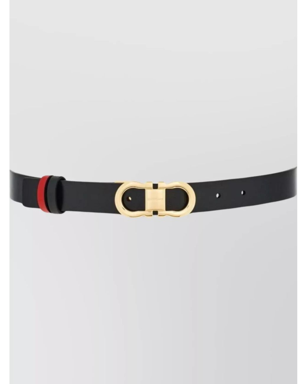 Ferragamo White Leather Reversible Adjustable Belt