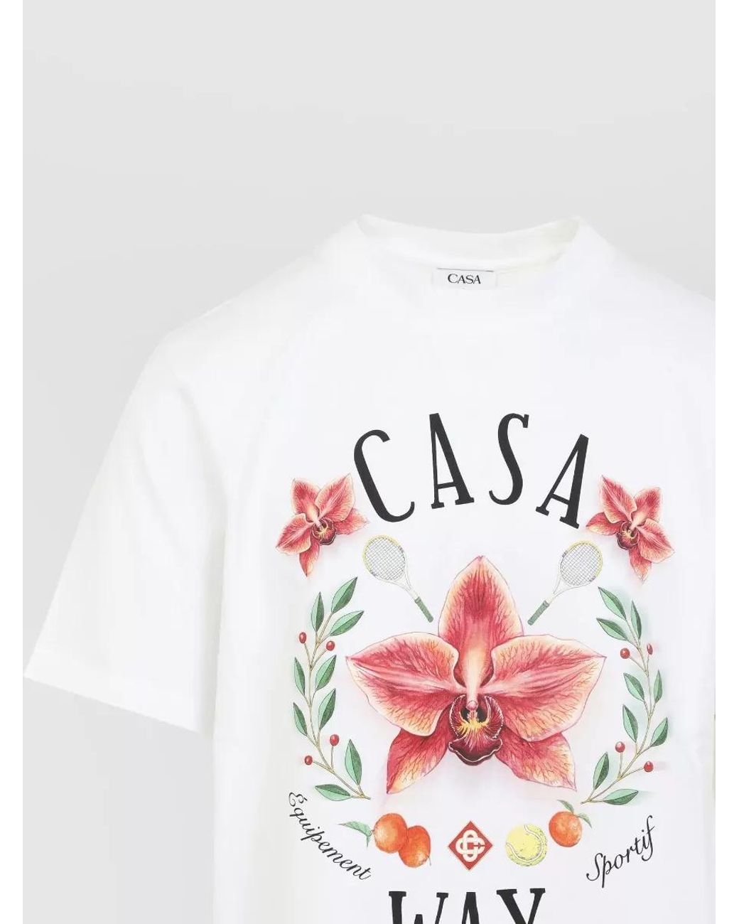 Casablanca White Organic Cotton Graphic Logo-Print T-Shirt for men