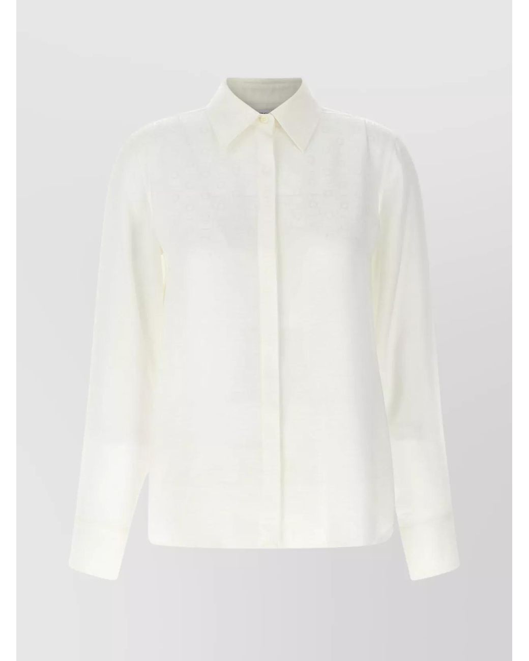 Ferragamo White Silk Monogram Shirt