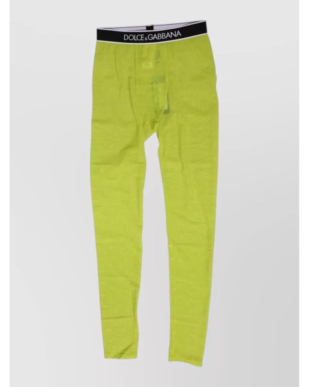 Dolce & Gabbana Green Logo Lace Leggings