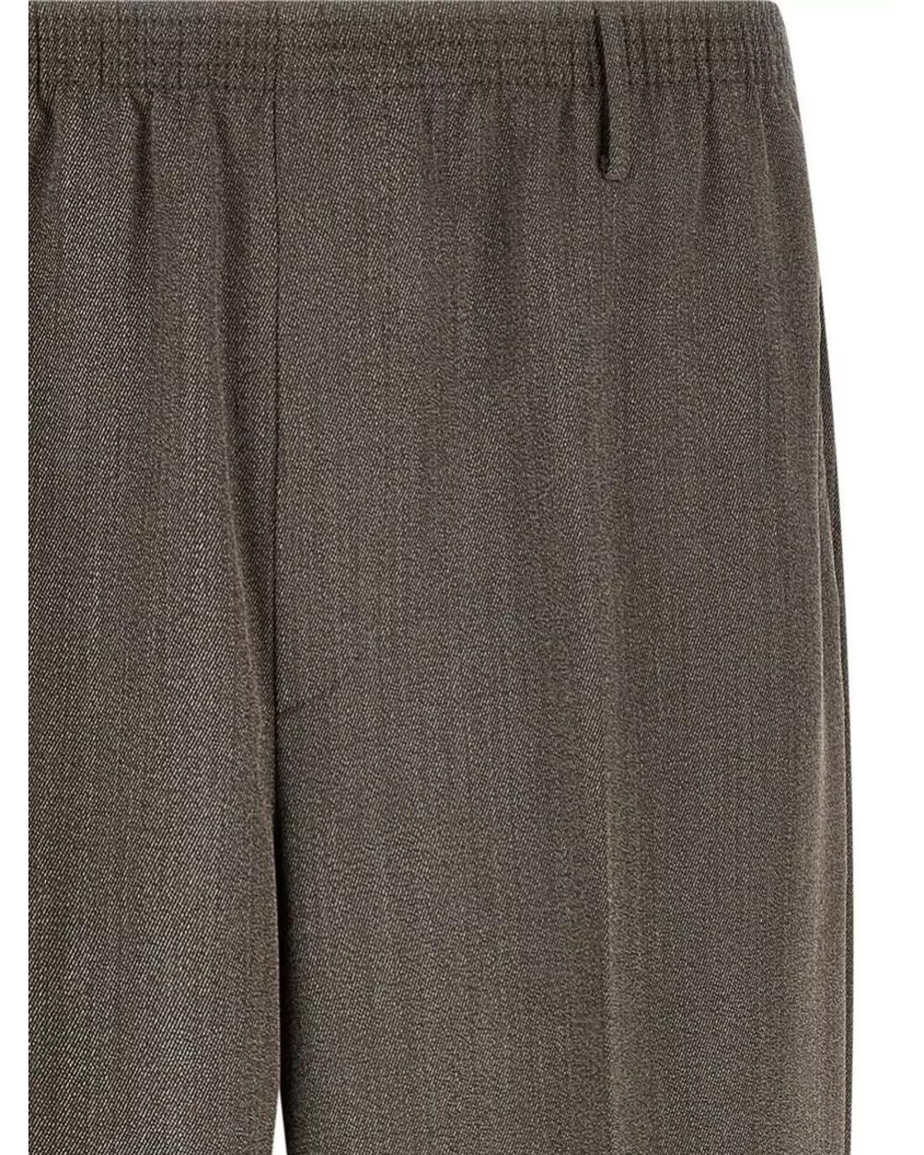 Cellar Door Gray Virgin Wool Tapered Wide-Leg Trousers for men