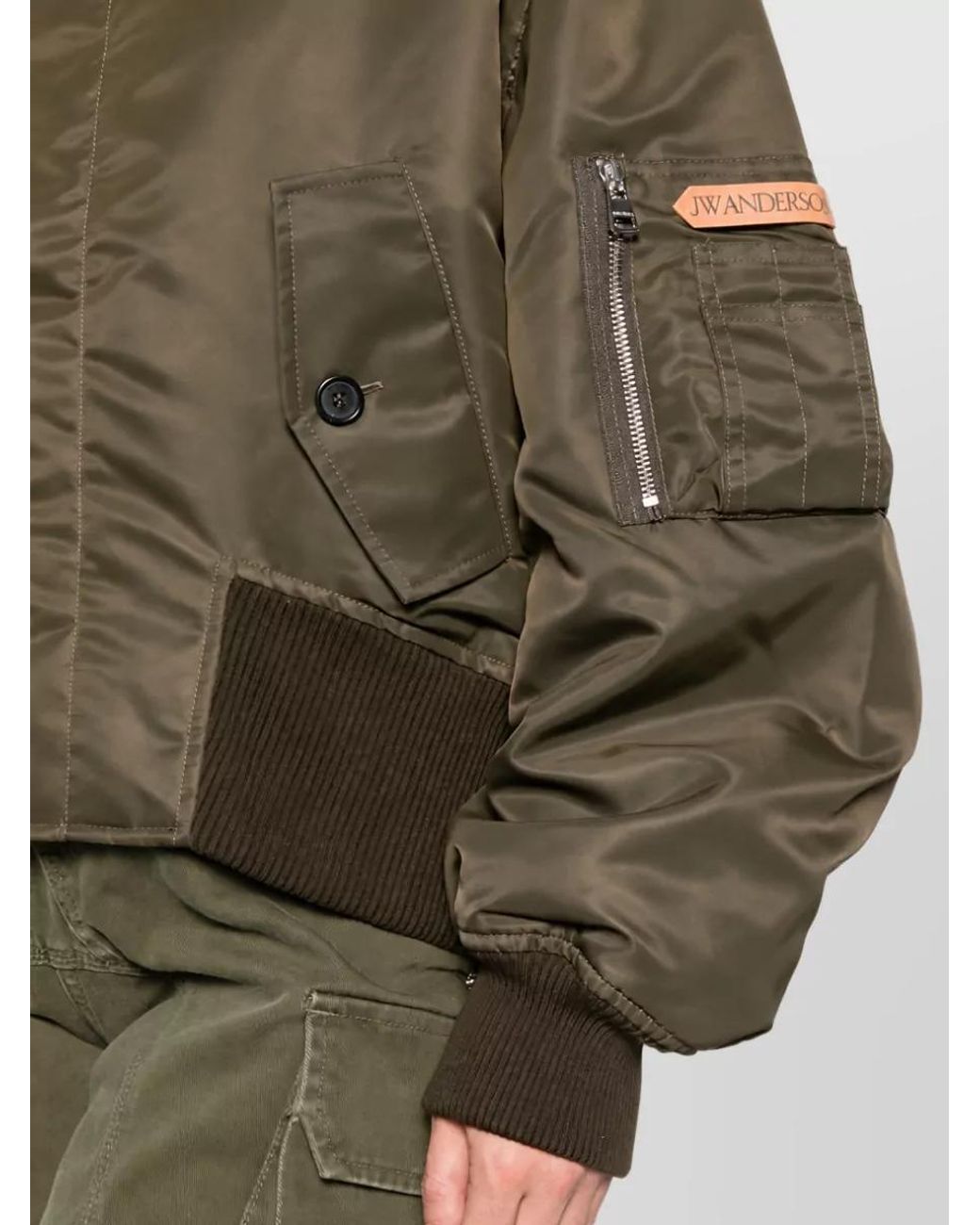 J.W. Anderson Green Nylon Oversized Bomber Jacket