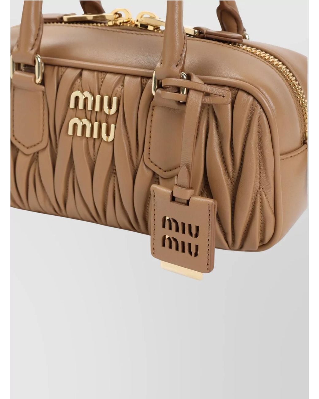 Miu Miu Natural Arcadie Lamb Leather Shoulder Bag
