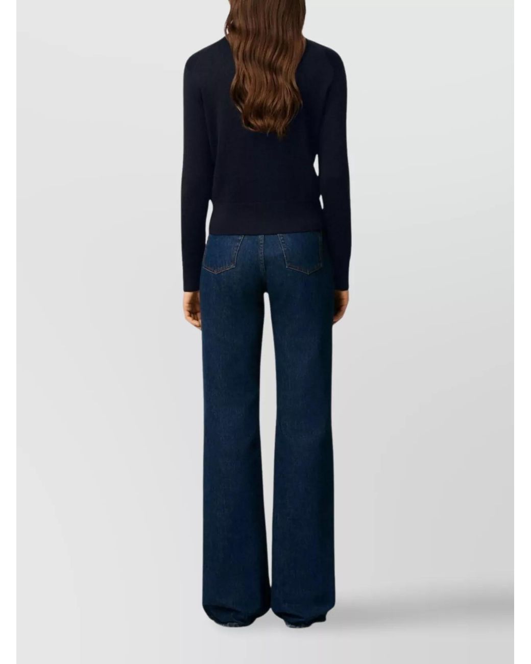 AMI Blue Wool Ribbed Knit Buttoned Cardigan