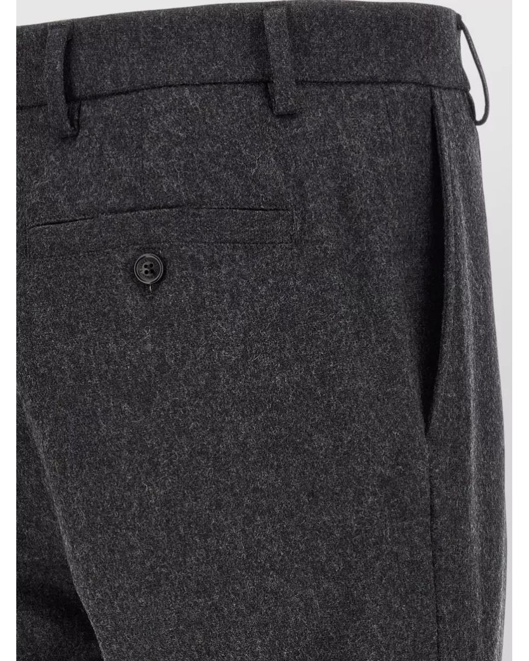 Department 5 Gray Cashmere Wide-Leg Pleated Trousers for men