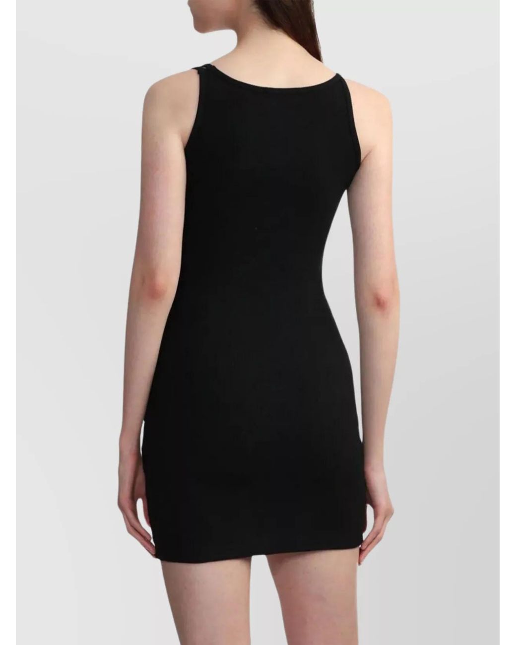 Off-White c/o Virgil Abloh Black Ribbed Slim-Fit Cotton Mini Dress