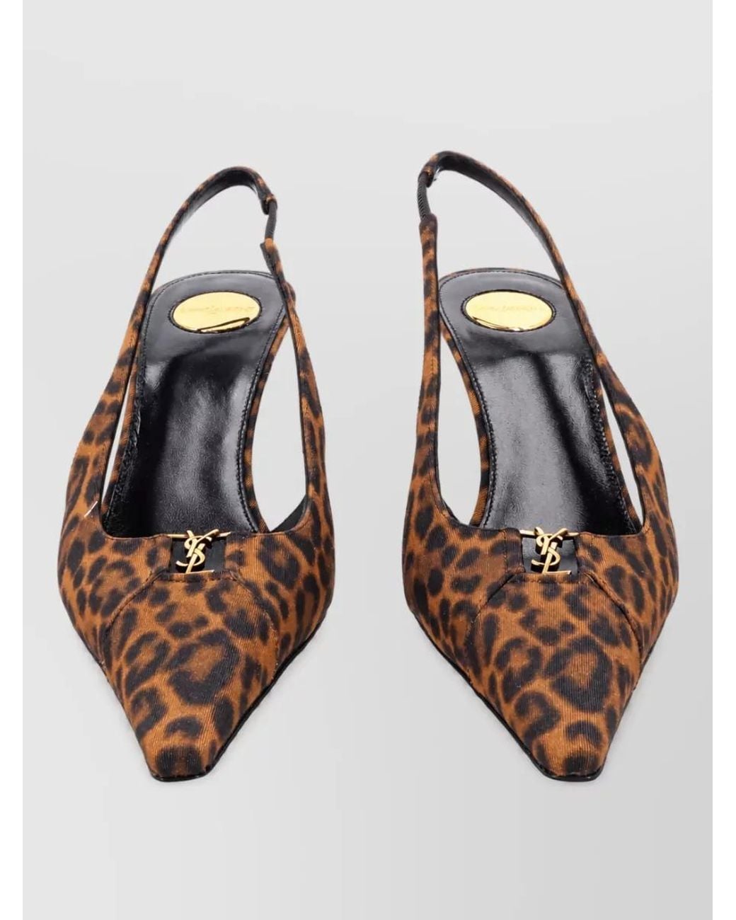 Saint Laurent Multicolor Leopard-Print Slingback Pumps