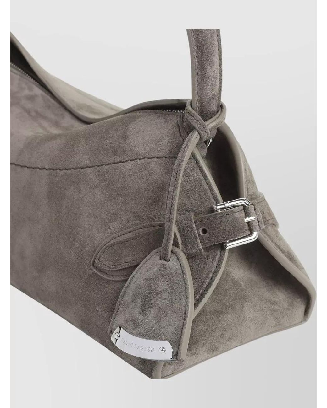 Ralph Lauren Gray Suede Shoulder Bag