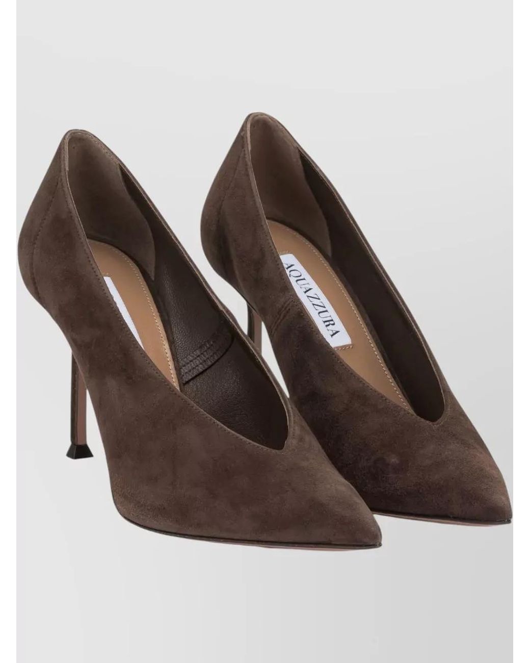 Aquazzura Brown Suede Voltaire 85Mm Pumps