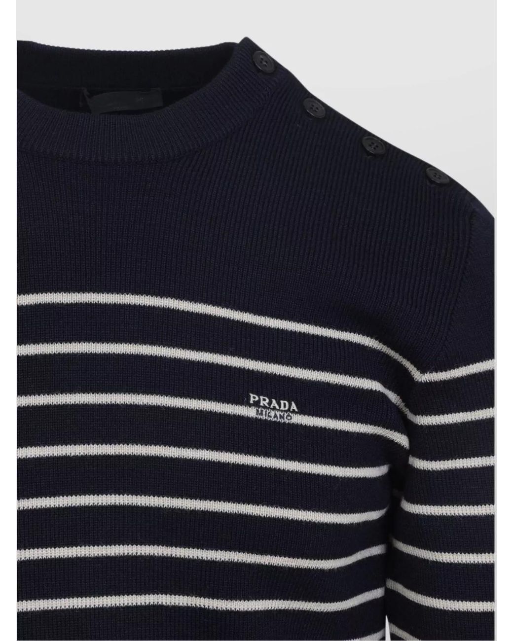 Prada Blue Crew Neck Sweater for men