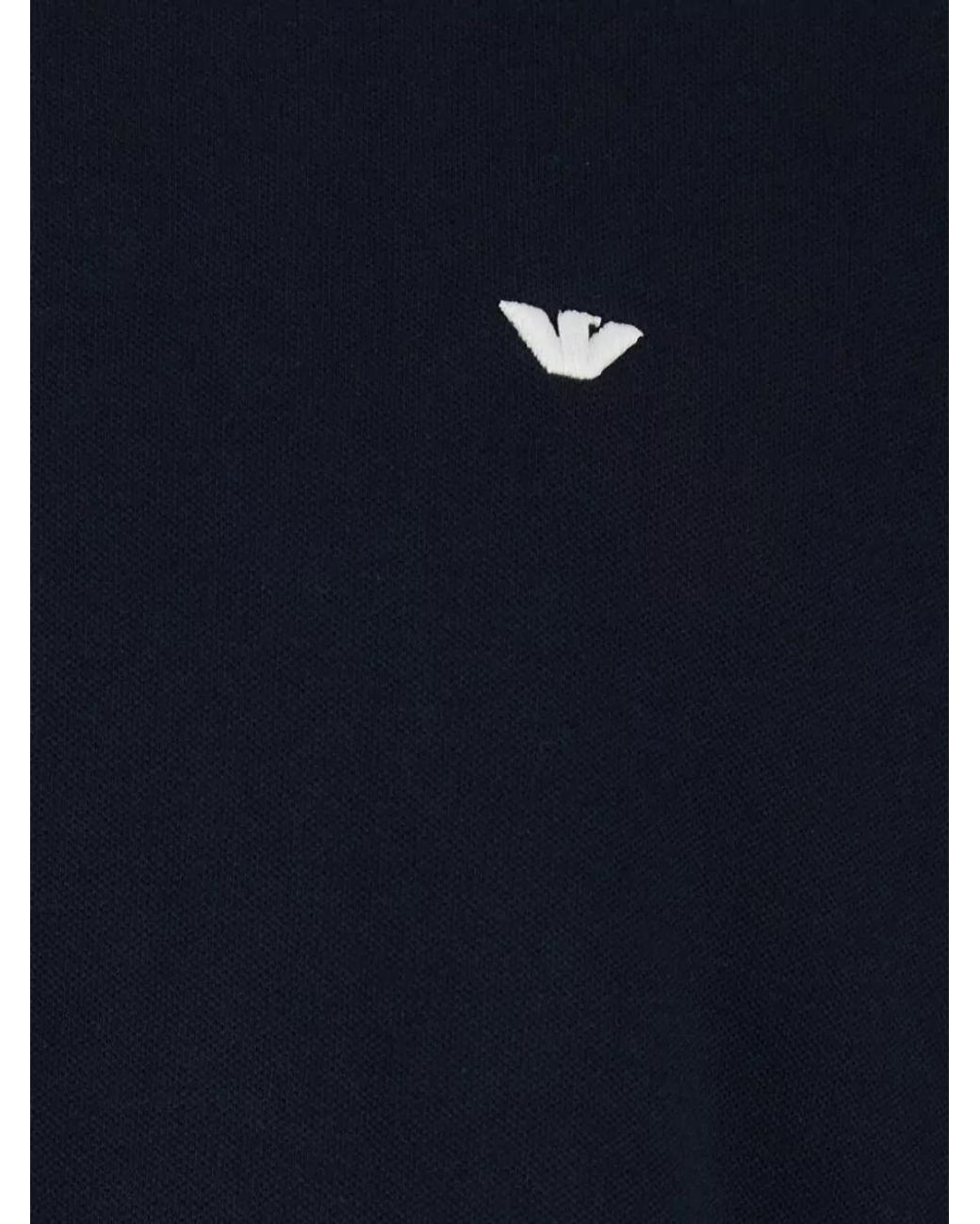 Emporio Armani Blue Long-Sleeve Polo Shirt for men