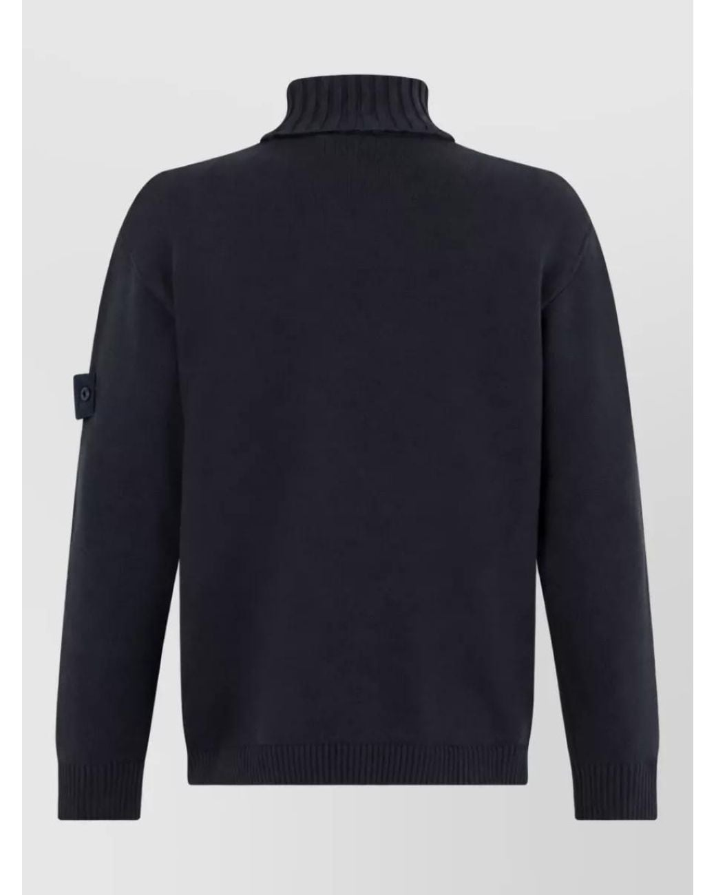 Stone Island Blue Cotton High-Neck Jumper for men