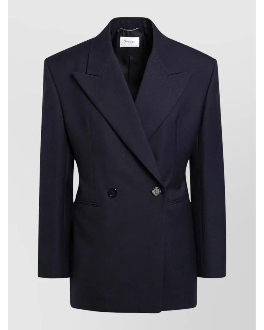 Saint Laurent Blue Wool Double-Breasted Blazer for men
