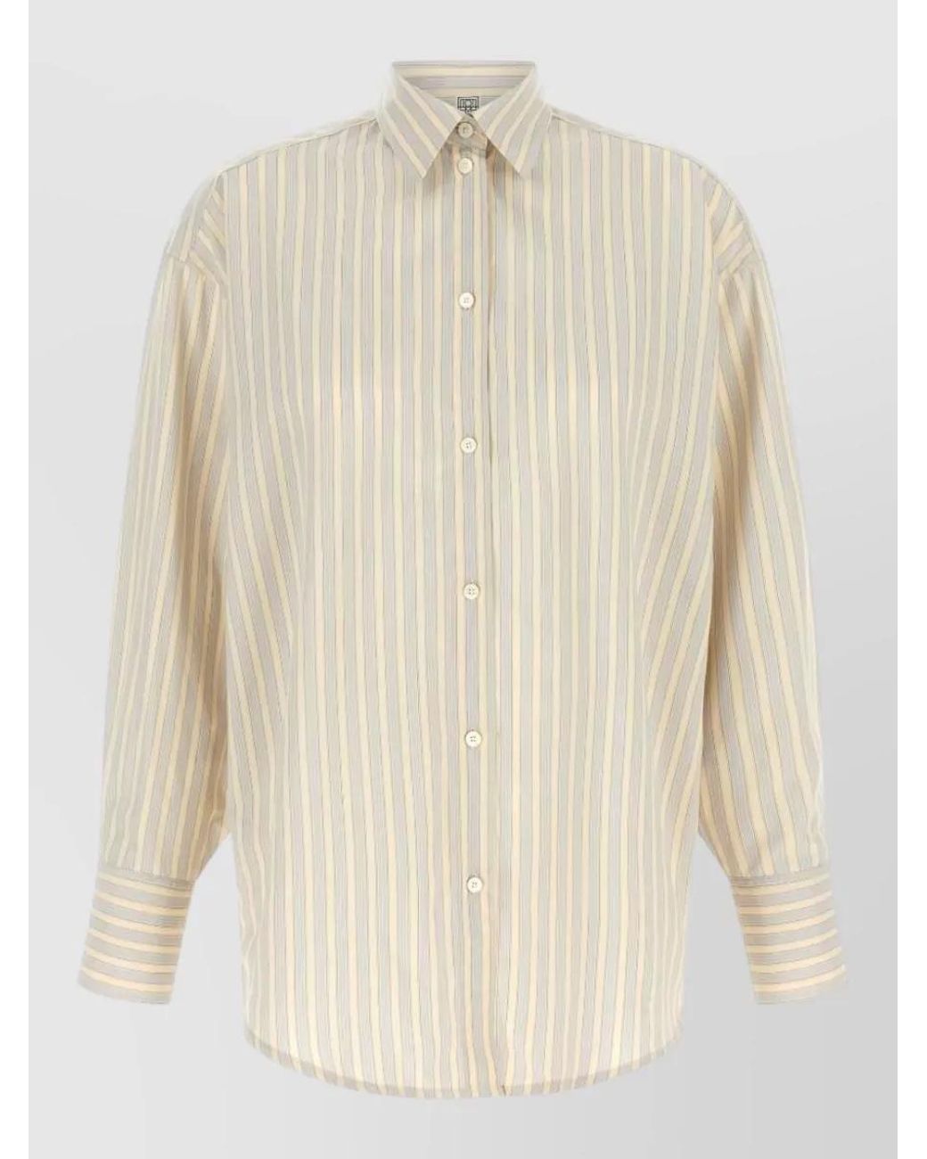 Totême Natural Silk Blend Oversized Striped Shirt