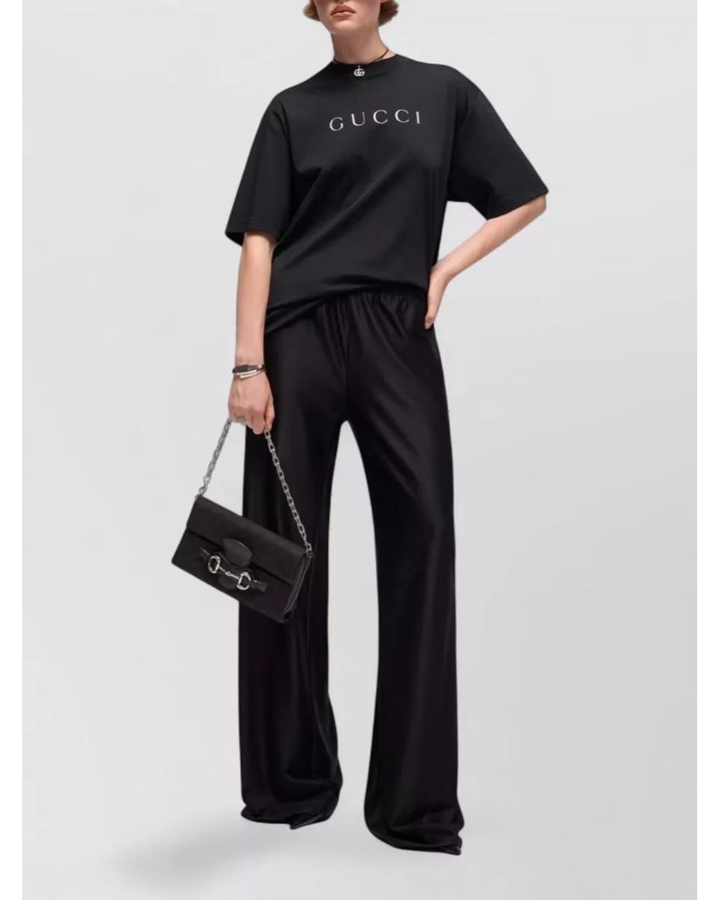 Gucci Black Cotton Logo-Print Crewneck T-Shirt