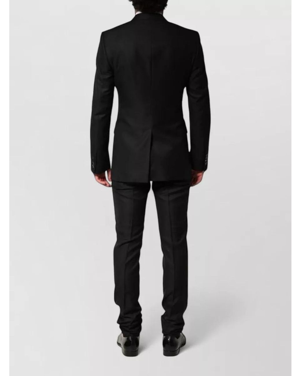 Dolce & Gabbana Black Virgin Wool Embellished Single Breasted Suit for men