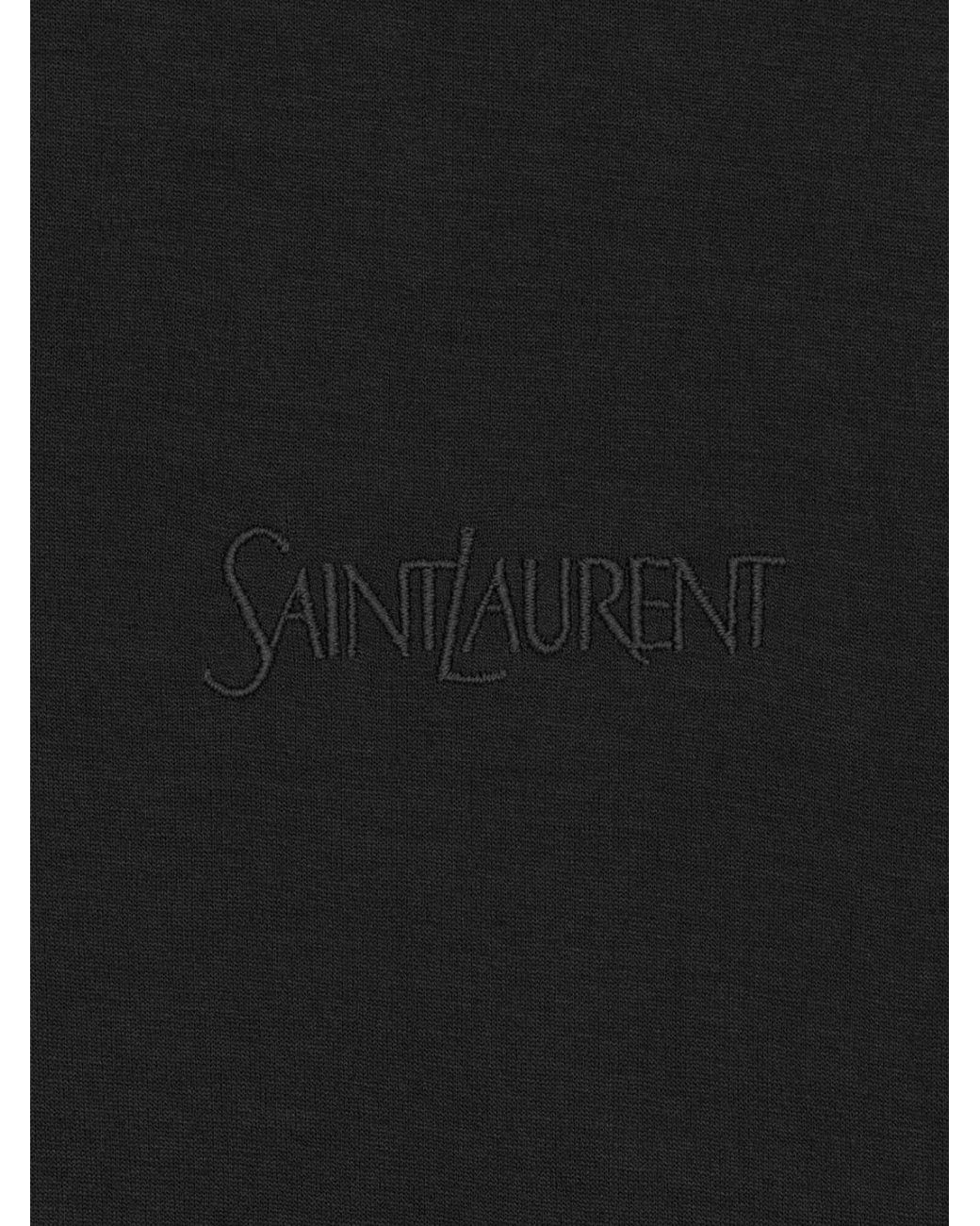 Saint Laurent Black Semi-Sheer Crew-Neck Short-Sleeve T-Shirt for men