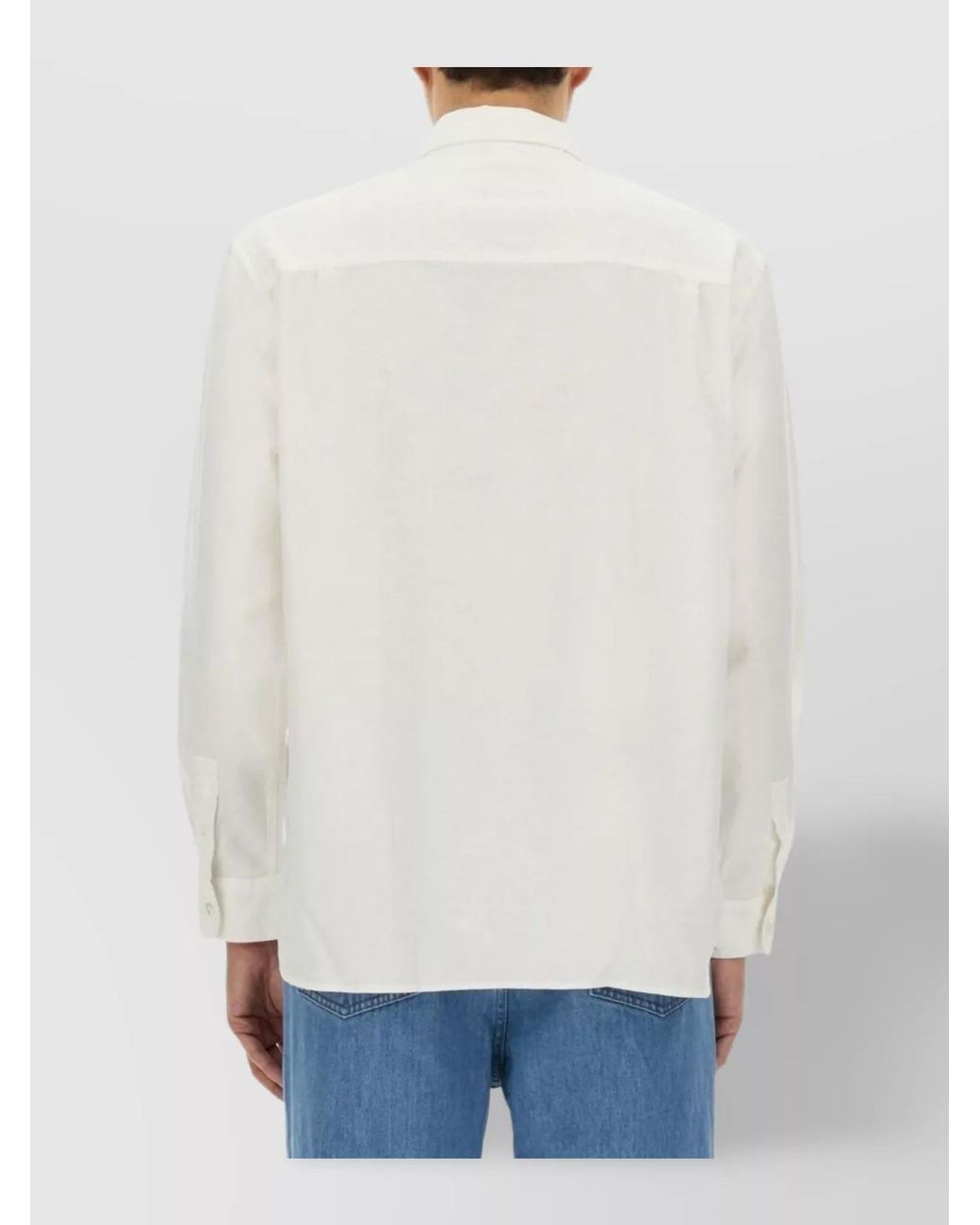 A.P.C. Blue "Mateo" Button-Down Collar Shirt With Cuffed Sleeves for men