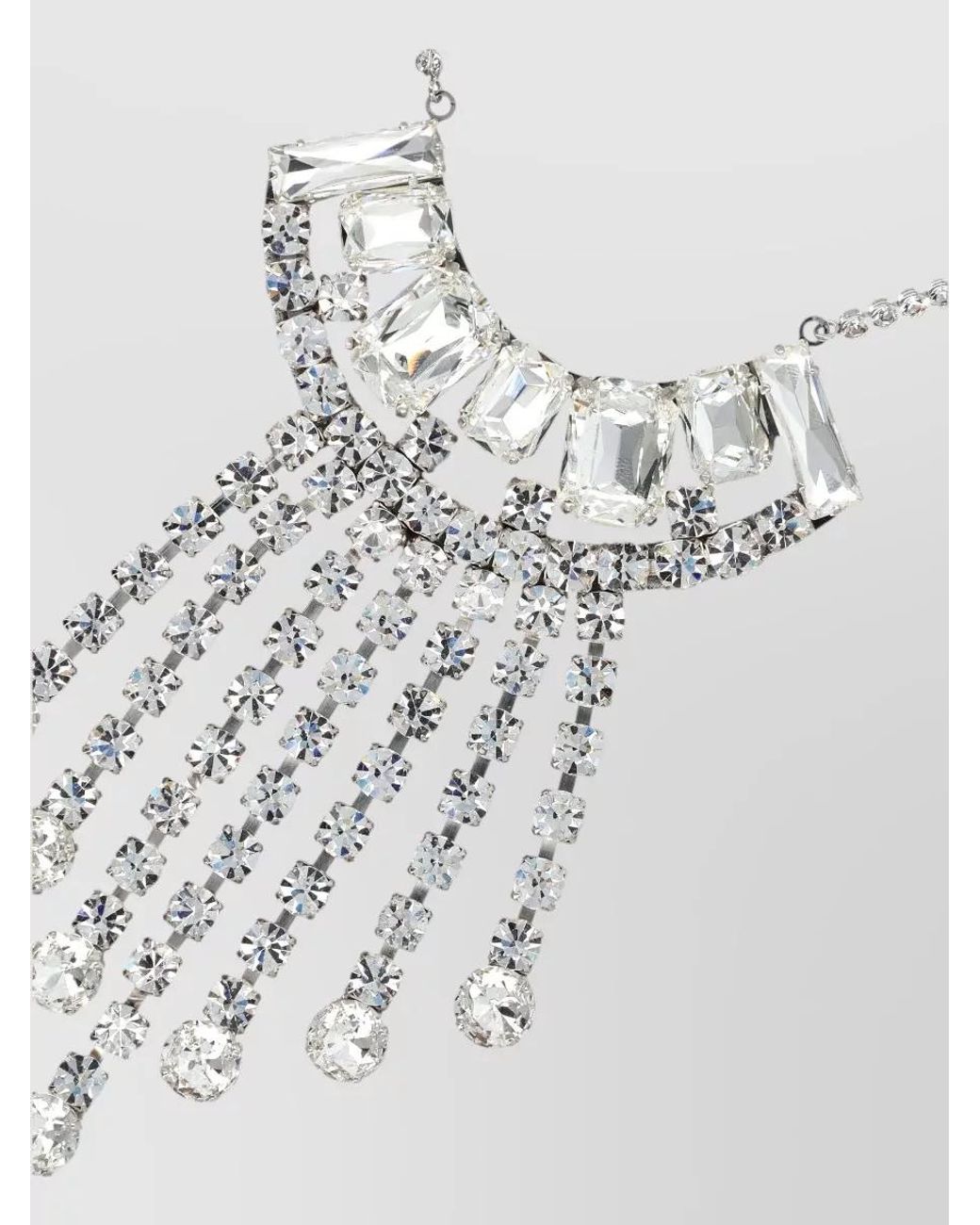 Dries Van Noten White Crystal-Embellished Pendant Necklace