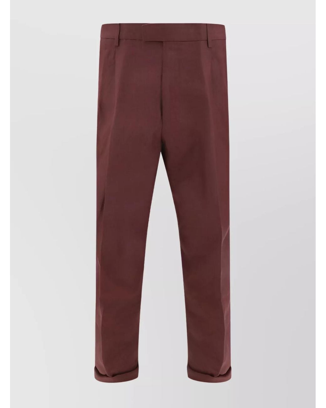 Dolce & Gabbana Red Linen Straight-Leg Trousers for men