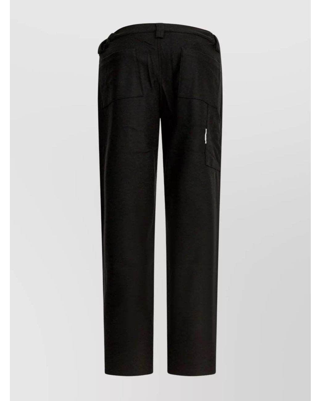 GR10K Black Wool Straight-Leg Trousers for men