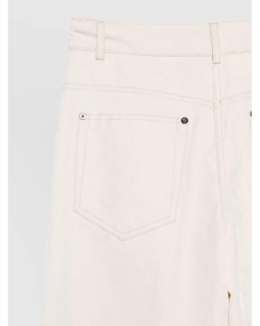 Forte_forte White Denim Wide Leg Jeans