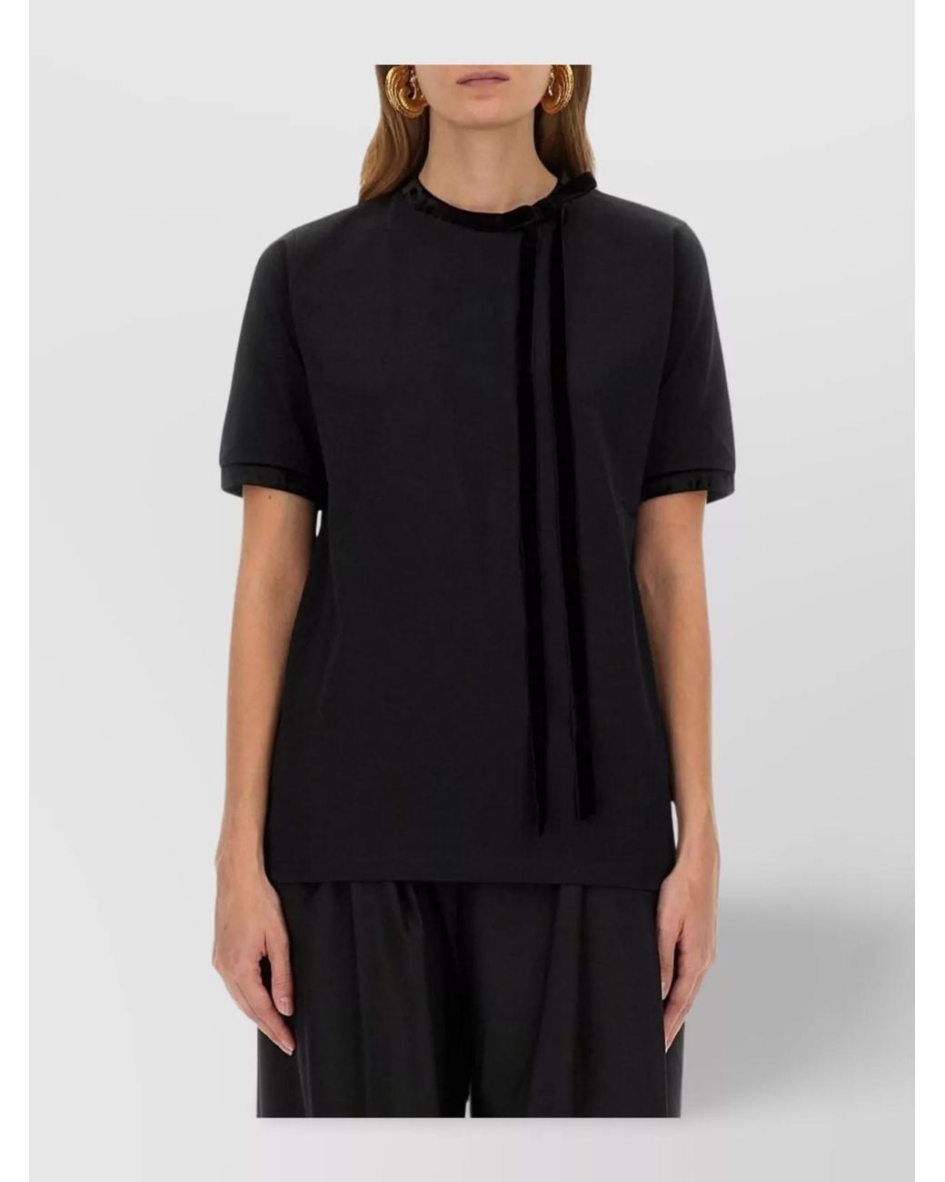 Nina Ricci Black Bow Detail T-Shirt