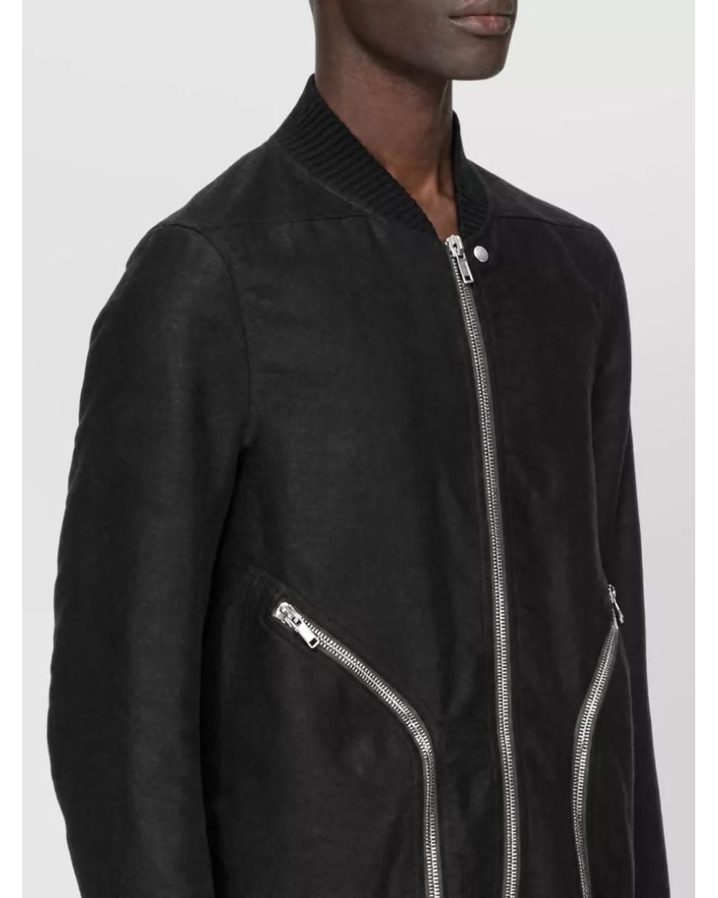 Rick Owens Black Heizer Flight Bomber Jacket for men