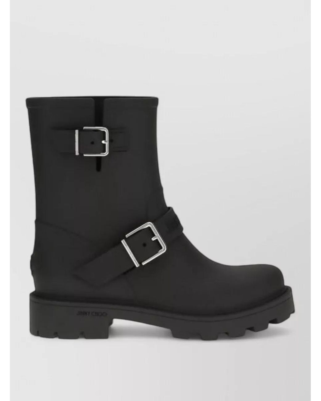 Jimmy Choo Black Polyurethane Rain Boots