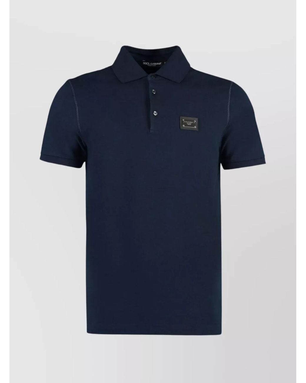 Dolce & Gabbana Blue Polo Shirt Cotton Short Sleeves for men