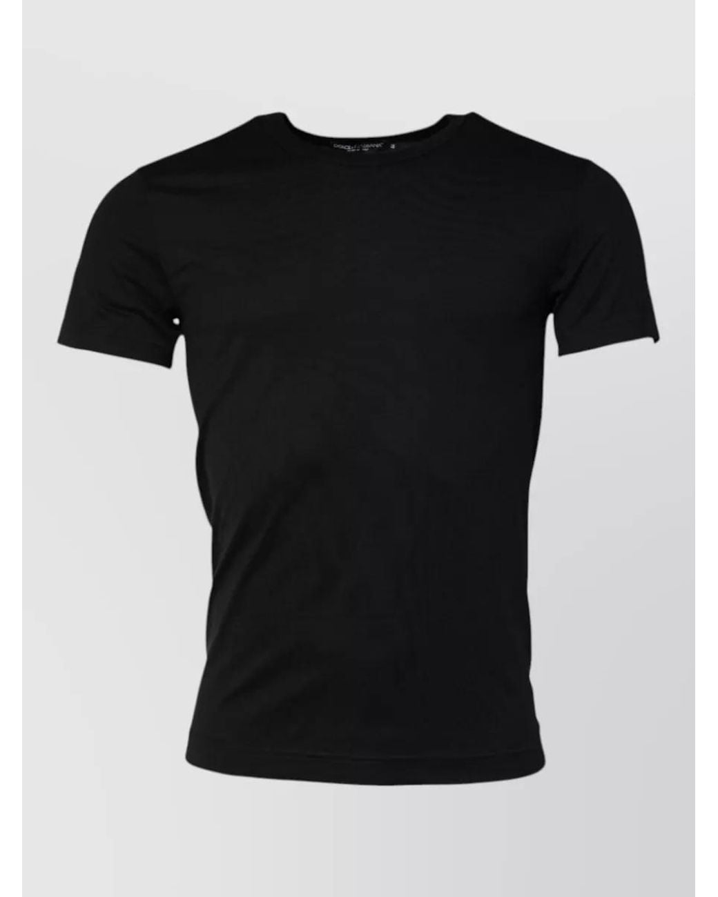 Dolce & Gabbana Black Cotton Slim-Fit Crewneck Short-Sleeve T-Shirt for men
