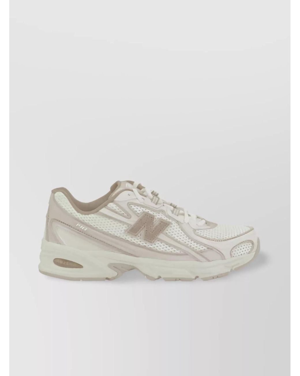 New Balance White Leather Low-Top Sneakers