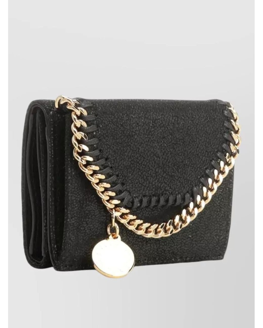 Stella McCartney Black Faux Leather Trifold Wallet