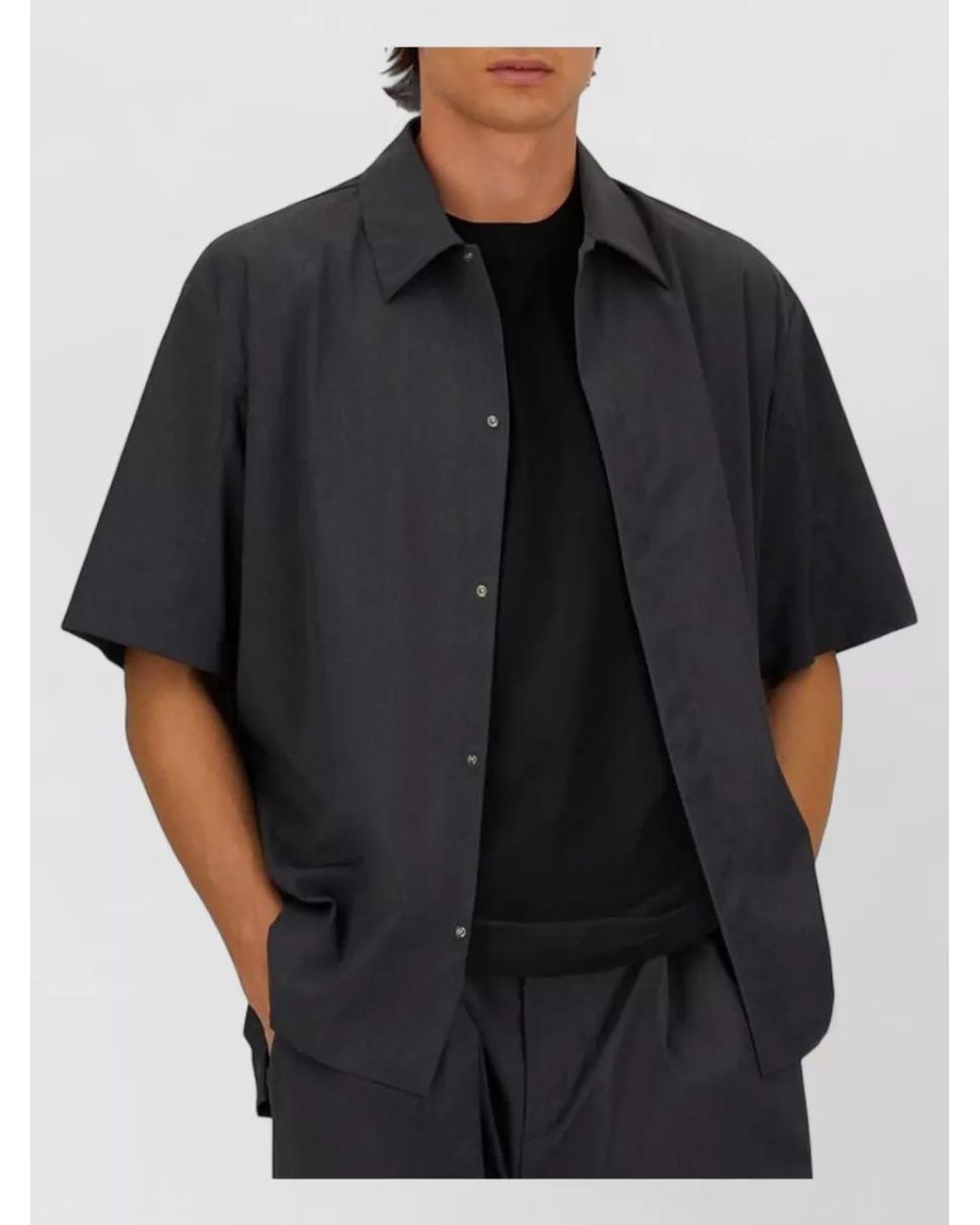 Herno Black Stretch Cotton Jersey T Shirt Crew Neck for men